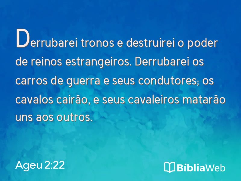 Ageu 2:22 em imagem para compartilhar