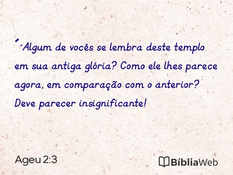 Ageu 2:3 em imagem para compartilhar