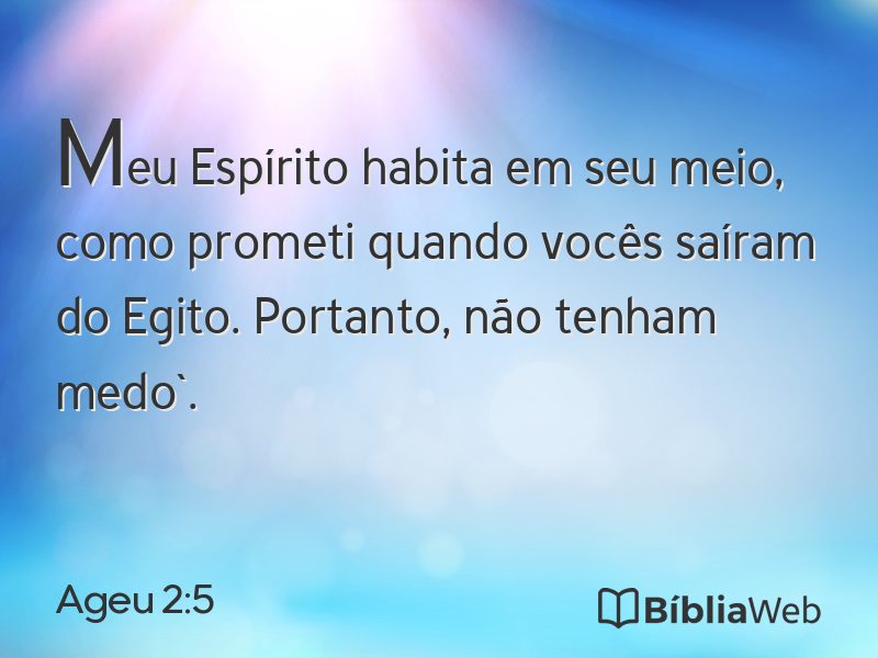 Ageu 2:5 em imagem para compartilhar