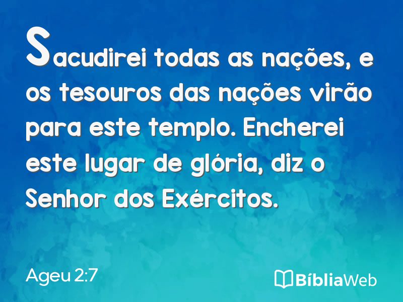 Ageu 2:7 em imagem para compartilhar