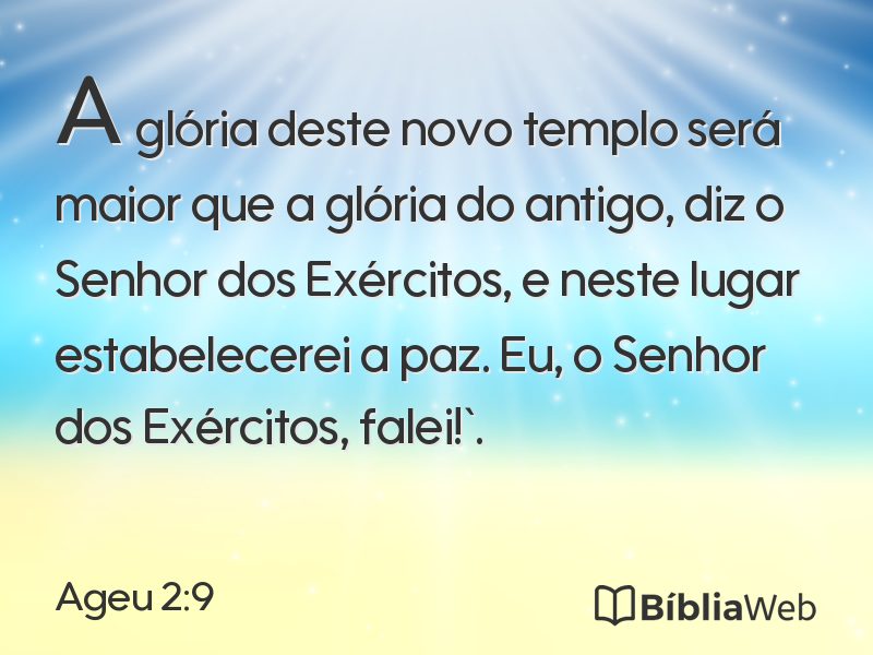 Ageu 2:9 em imagem para compartilhar