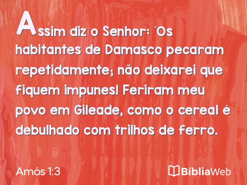 Amós 1:3 em imagem para compartilhar
