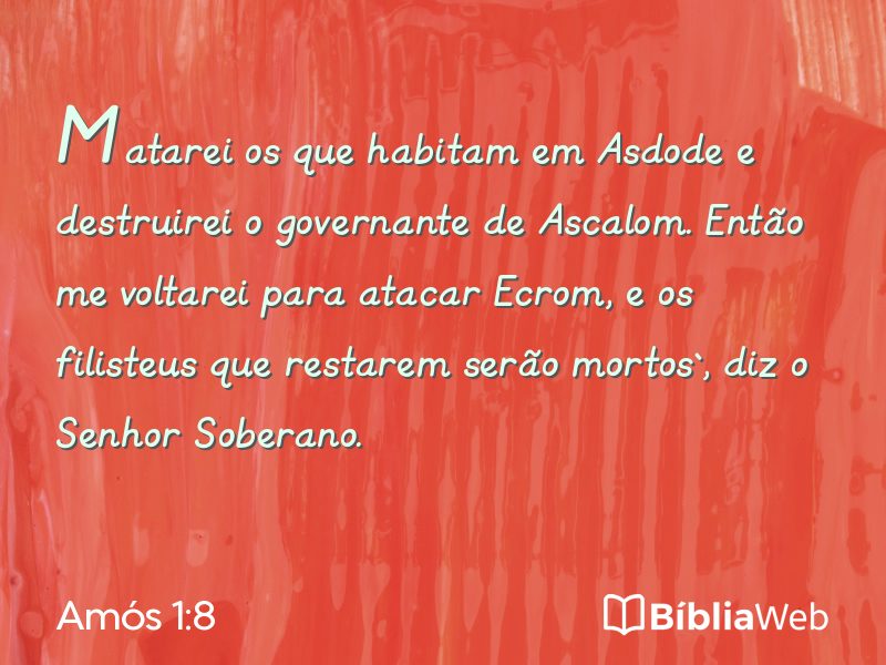 Amós 1:8 em imagem para compartilhar