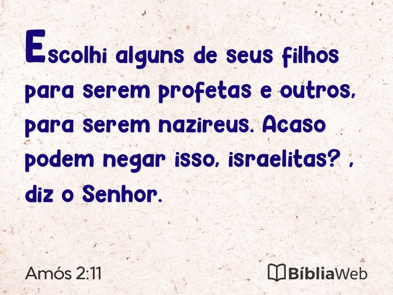 Amós 2:11 em imagem para compartilhar