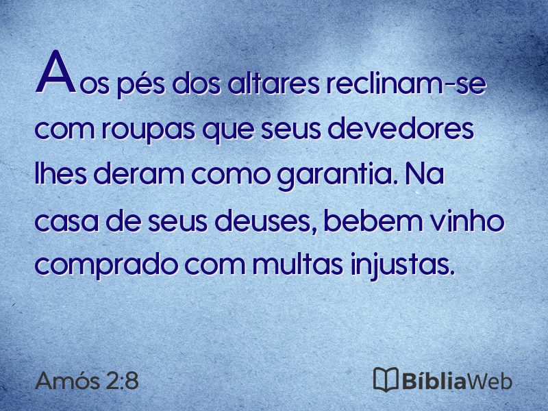 Amós 2:8 em imagem para compartilhar