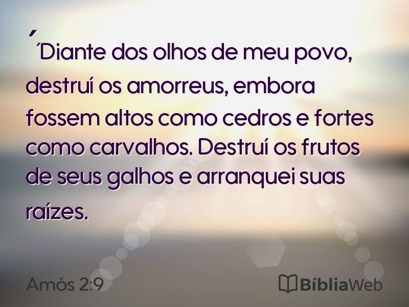 Amós 2:9 em imagem para compartilhar