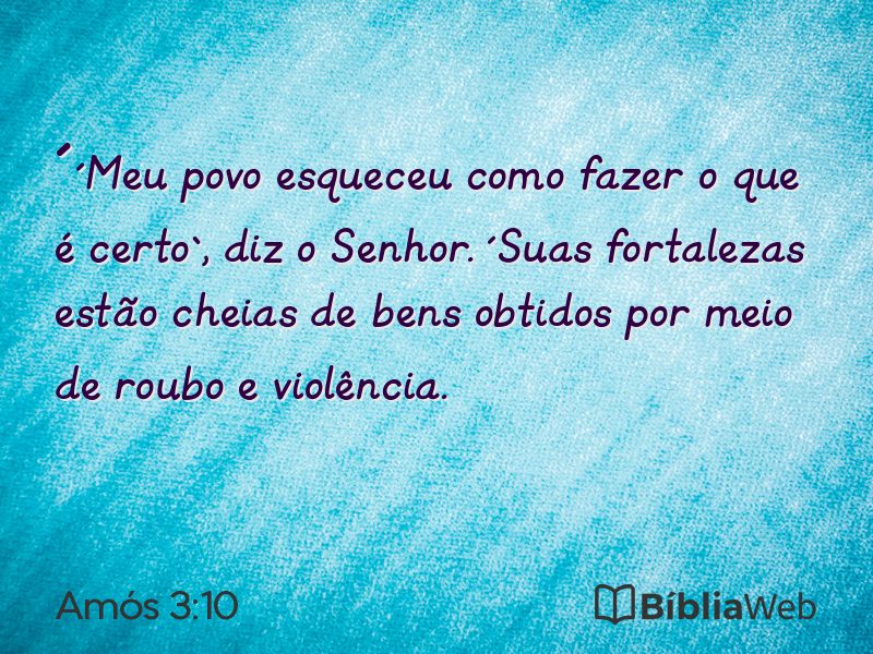 Amós 3:10 em imagem para compartilhar