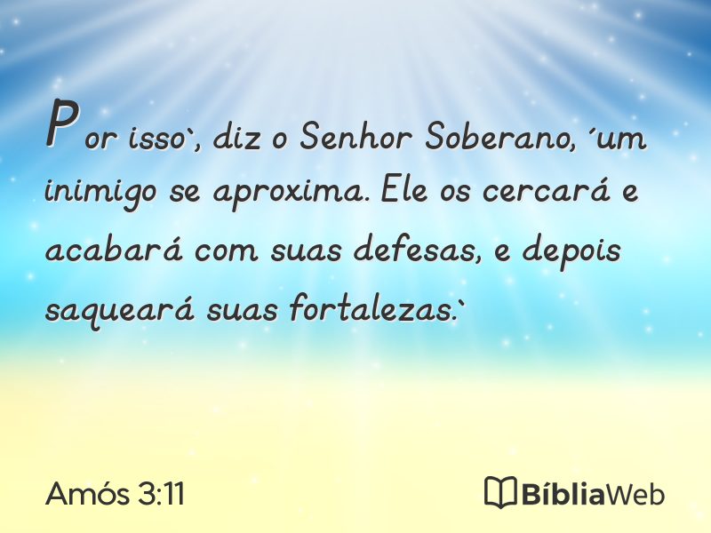 Amós 3:11 em imagem para compartilhar