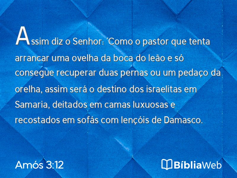 Amós 3:12 em imagem para compartilhar
