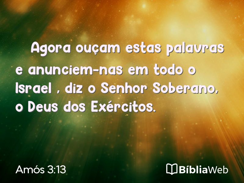 Amós 3:13 em imagem para compartilhar