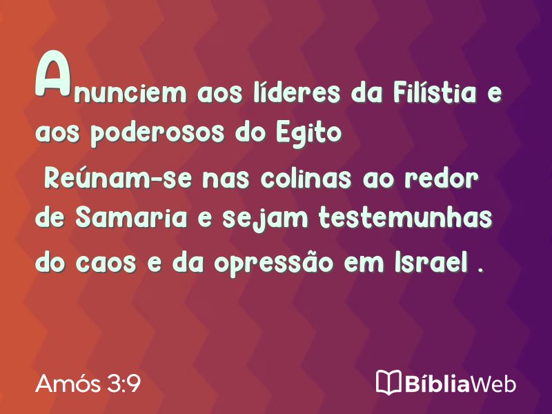 Amós 3:9 em imagem para compartilhar