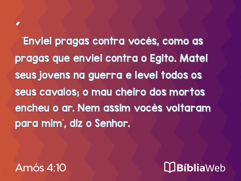 Amós 4:10 em imagem para compartilhar