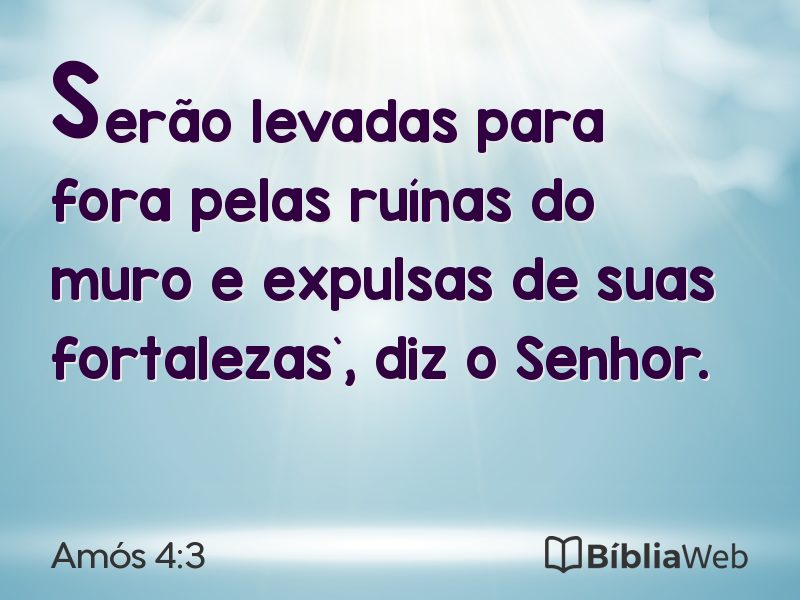Amós 4:3 em imagem para compartilhar