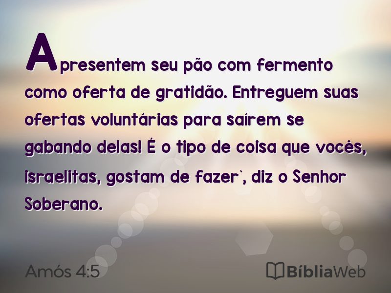 Amós 4:5 em imagem para compartilhar