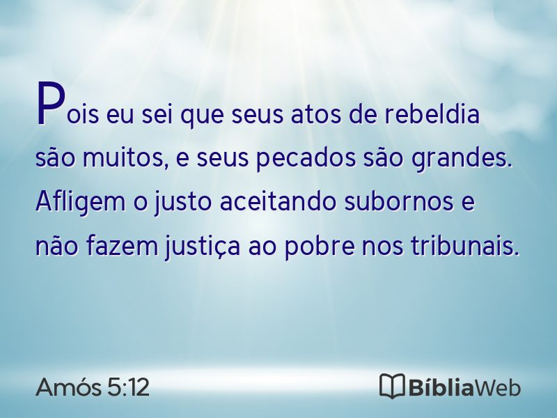 Amós 5:12 em imagem para compartilhar