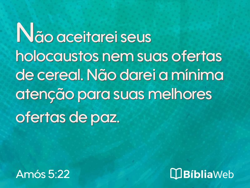 Amós 5:22 em imagem para compartilhar