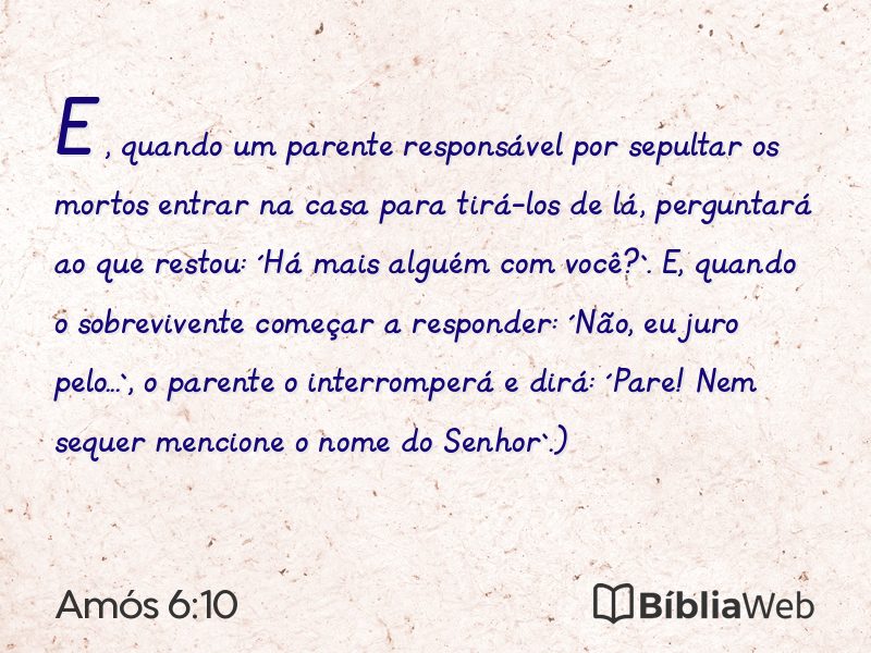 Amós 6:10 em imagem para compartilhar