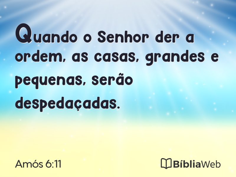 Amós 6:11 em imagem para compartilhar
