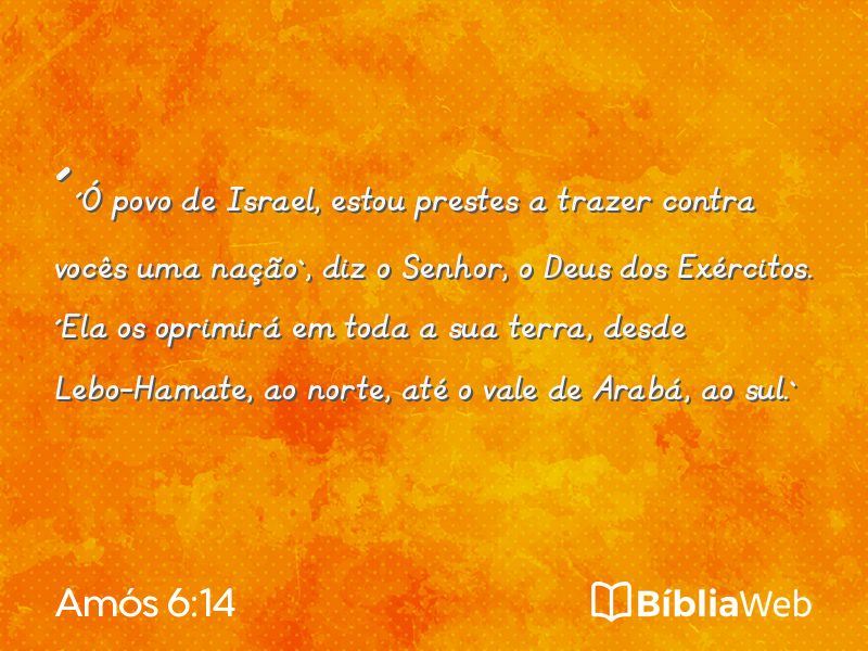 Amós 6:14 em imagem para compartilhar