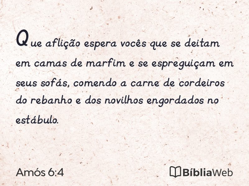 Amós 6:4 em imagem para compartilhar