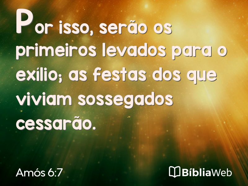 Amós 6:7 em imagem para compartilhar