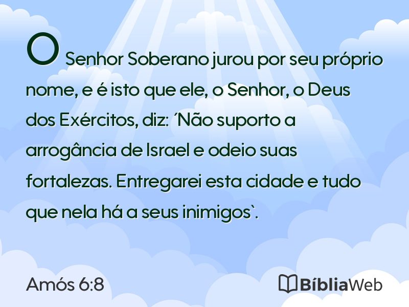 Amós 6:8 em imagem para compartilhar