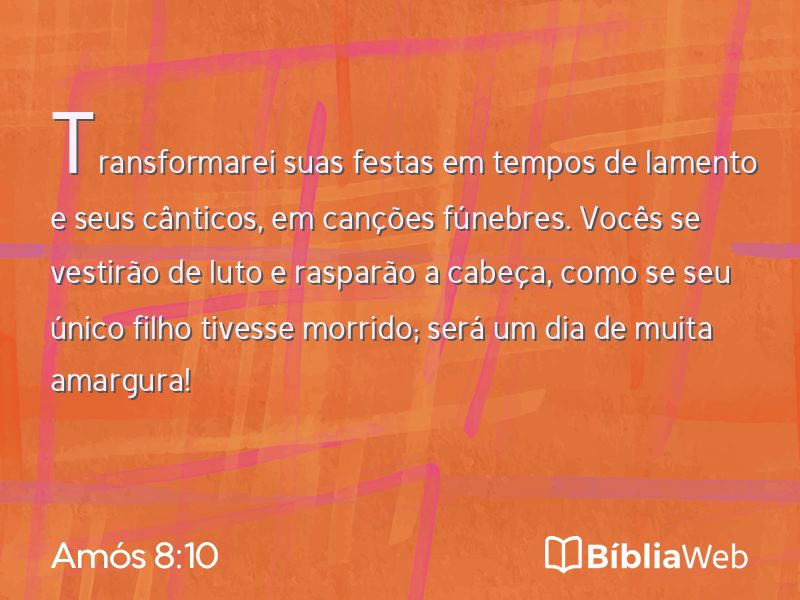 Amós 8:10 em imagem para compartilhar