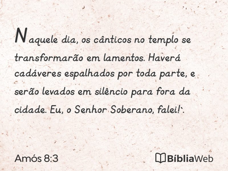 Amós 8:3 em imagem para compartilhar