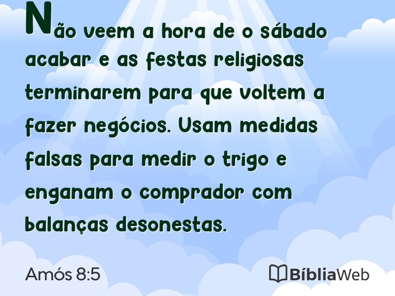 Amós 8:5 em imagem para compartilhar