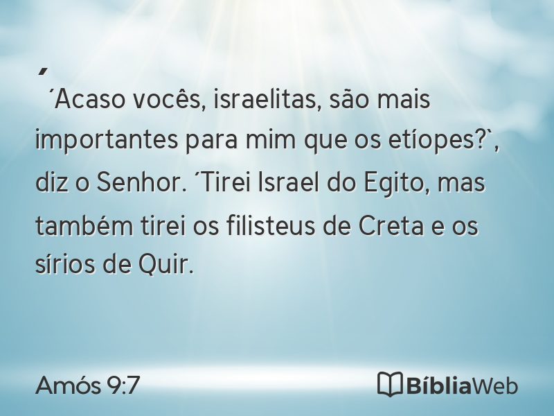 Amós 9:7 em imagem para compartilhar