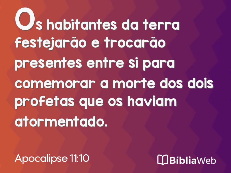 Apocalipse 11:10 em imagem para compartilhar