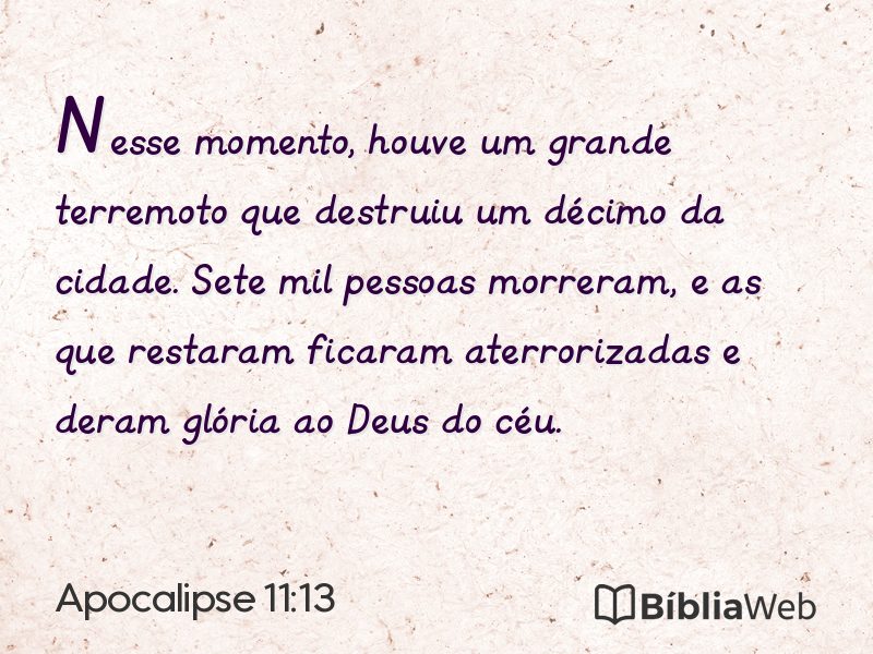 Apocalipse 11:13 em imagem para compartilhar