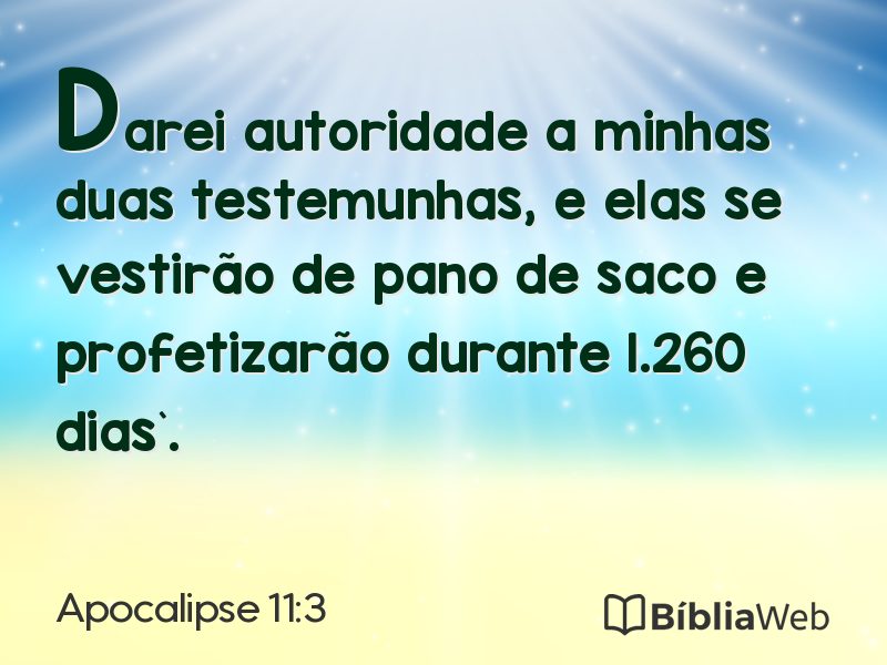 Apocalipse 11:3 em imagem para compartilhar