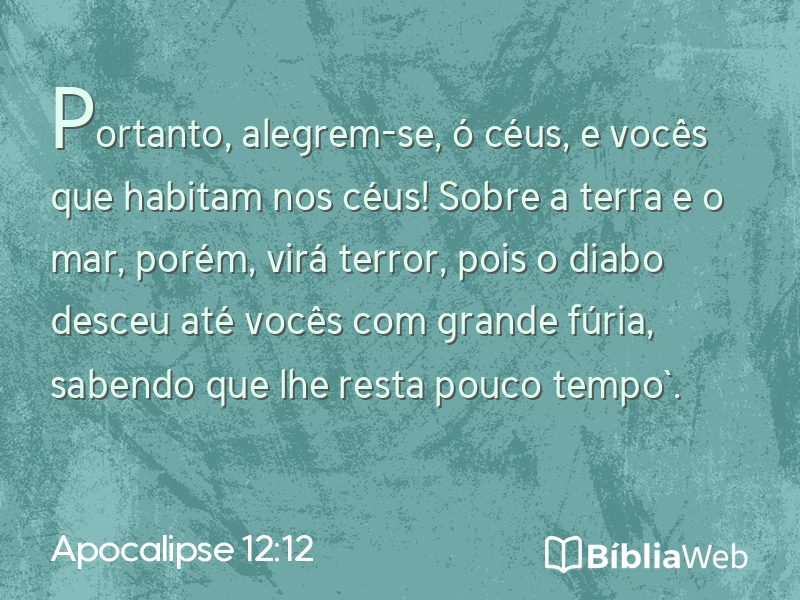 Apocalipse 12:12 em imagem para compartilhar