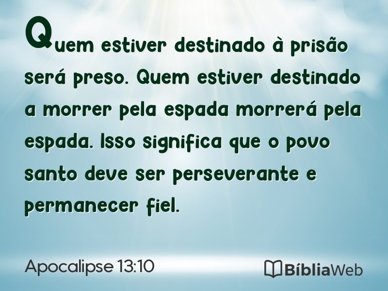 Apocalipse 13:10 em imagem para compartilhar