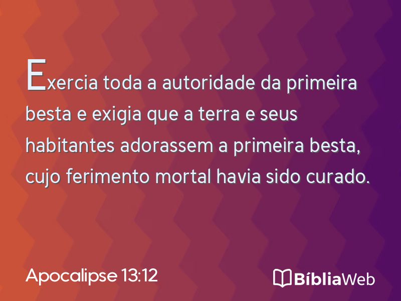 Apocalipse 13:12 em imagem para compartilhar