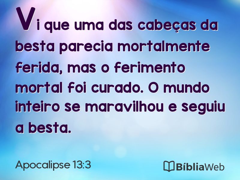 Apocalipse 13:3 em imagem para compartilhar