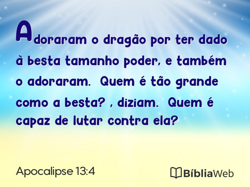Apocalipse 13:4 em imagem para compartilhar