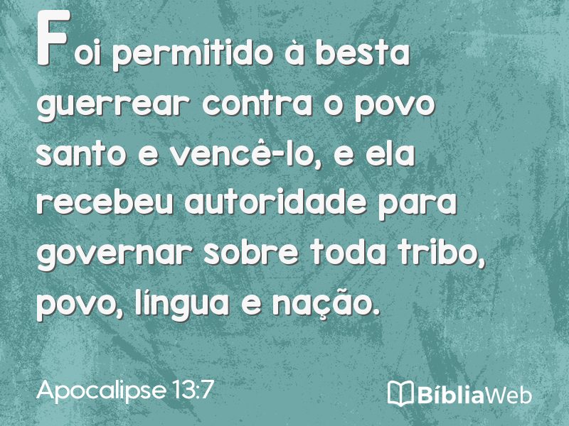 Apocalipse 13:7 em imagem para compartilhar