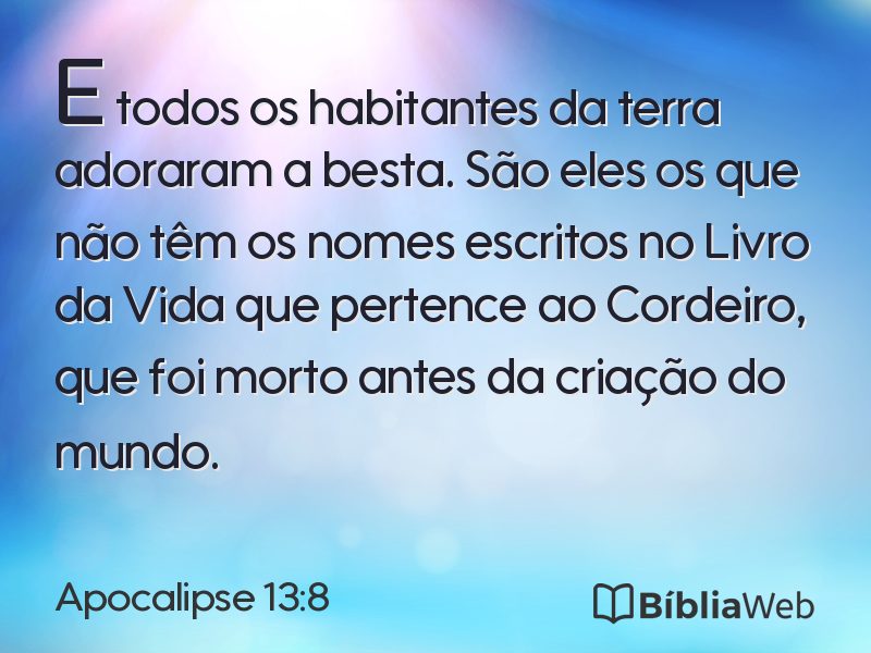 Apocalipse 13:8 em imagem para compartilhar