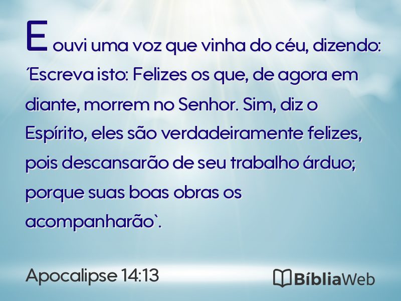 Apocalipse 14:13 em imagem para compartilhar
