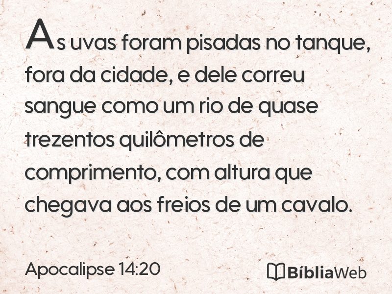 Apocalipse 14:20 em imagem para compartilhar