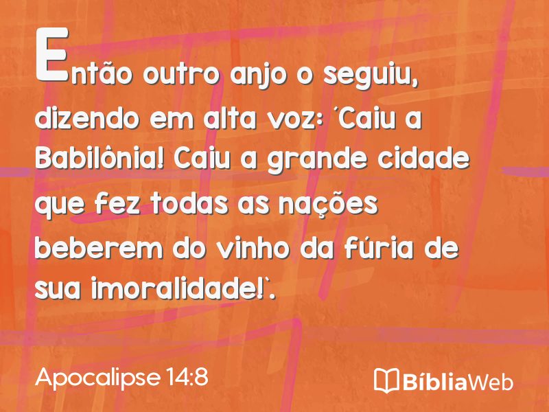 Apocalipse 14:8 em imagem para compartilhar