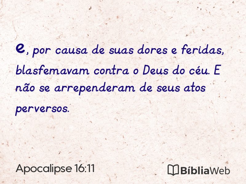 Apocalipse 16:11 em imagem para compartilhar