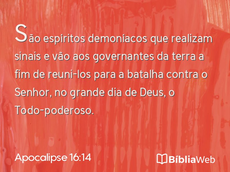 Apocalipse 16:14 em imagem para compartilhar