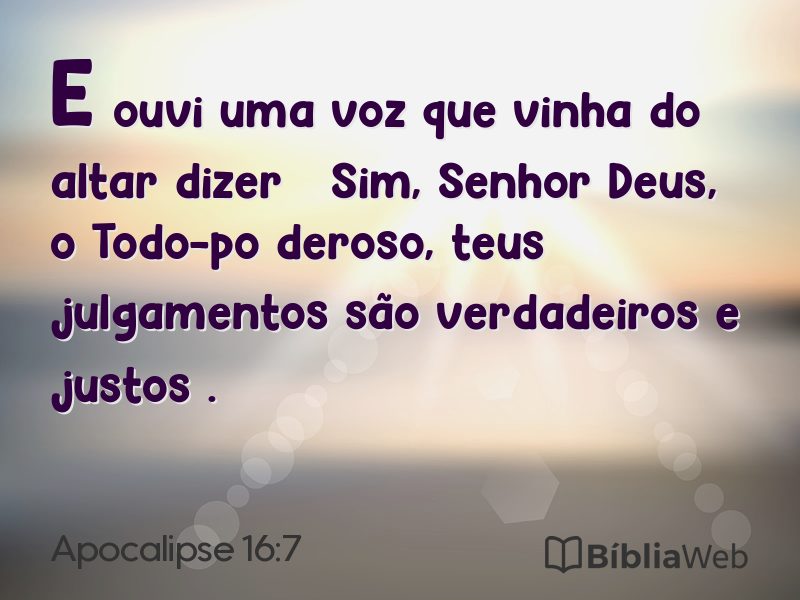 Apocalipse 16:7 em imagem para compartilhar