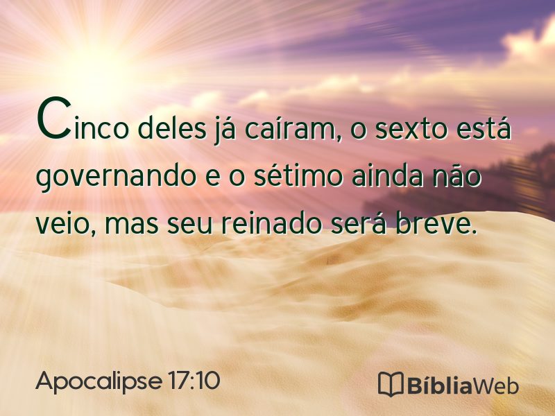 Apocalipse 17:10 em imagem para compartilhar