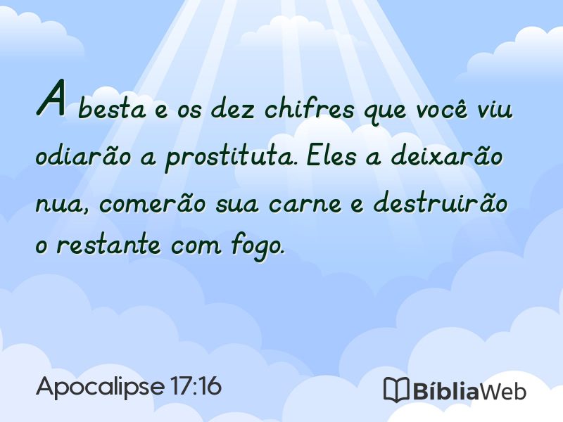 Apocalipse 17:16 em imagem para compartilhar