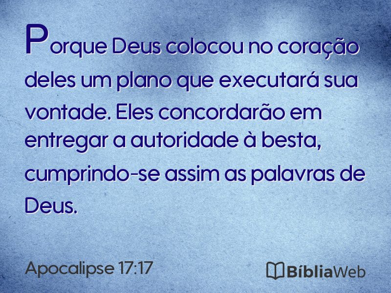 Apocalipse 17:17 em imagem para compartilhar