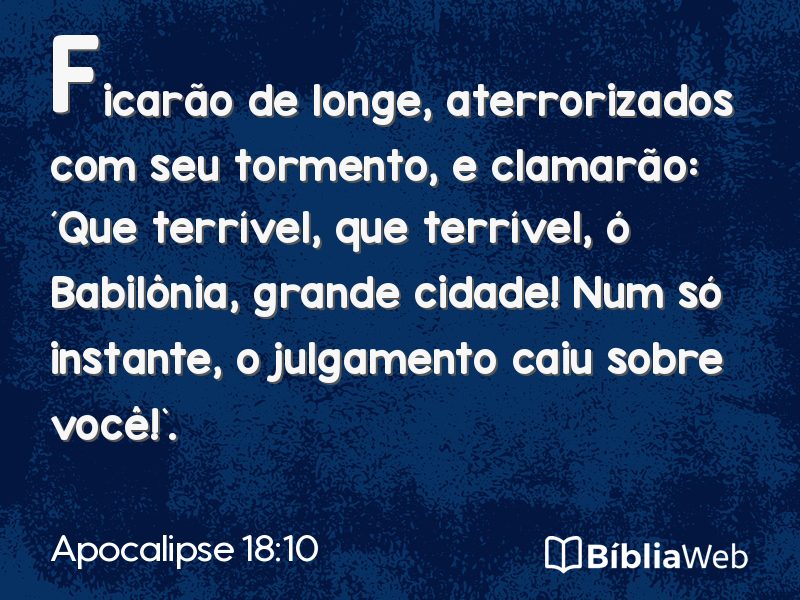 Apocalipse 18:10 em imagem para compartilhar